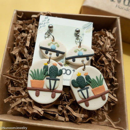 Plant Shelf Earrings - Handmade Earrings