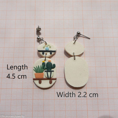 Plant Shelf Earrings - Handmade Earrings