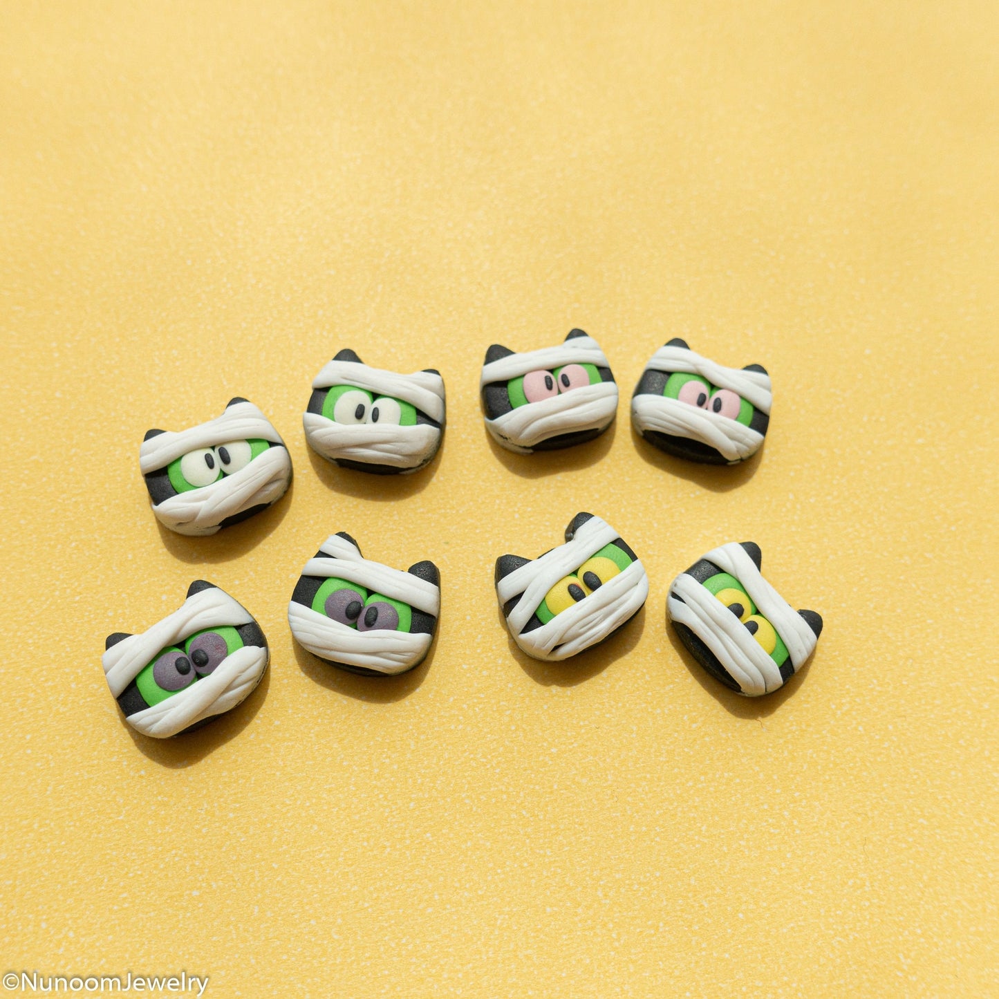 funny mummy cat stud earrings