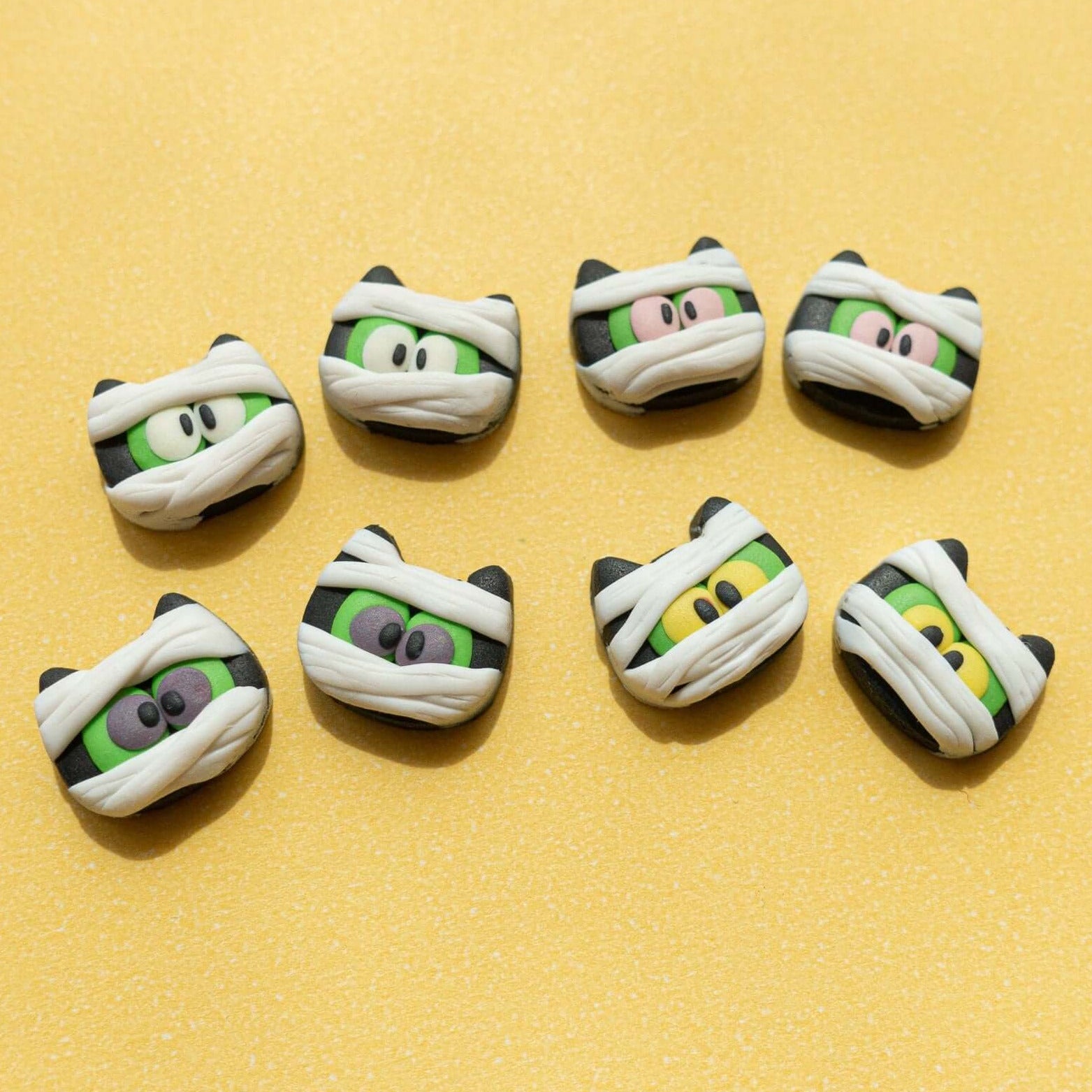 funny mummy cat stud earrings