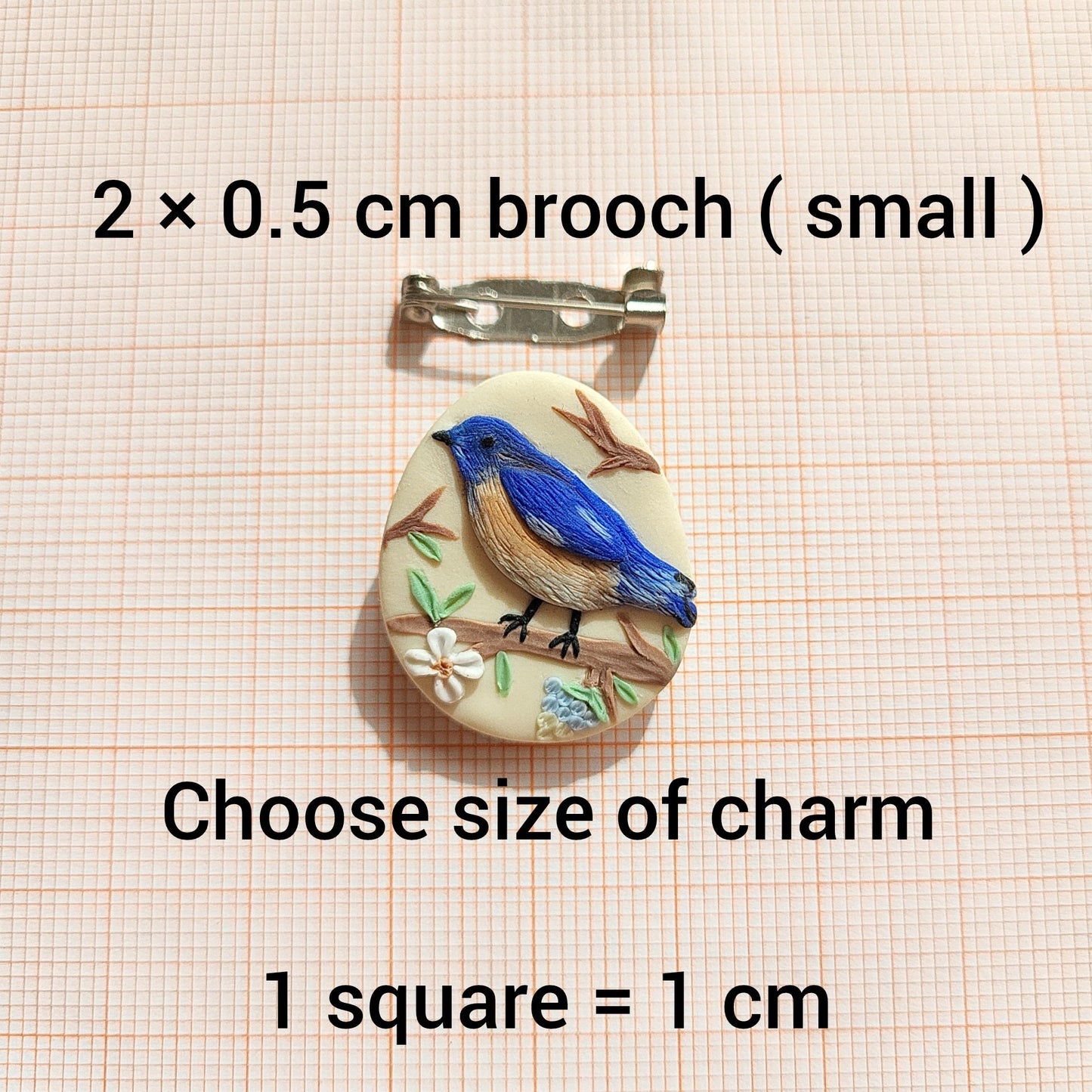 Blue Bird Brooch • Polymer Clay Brooch • Nature Inspired • Cute Bird Gifts Under 20