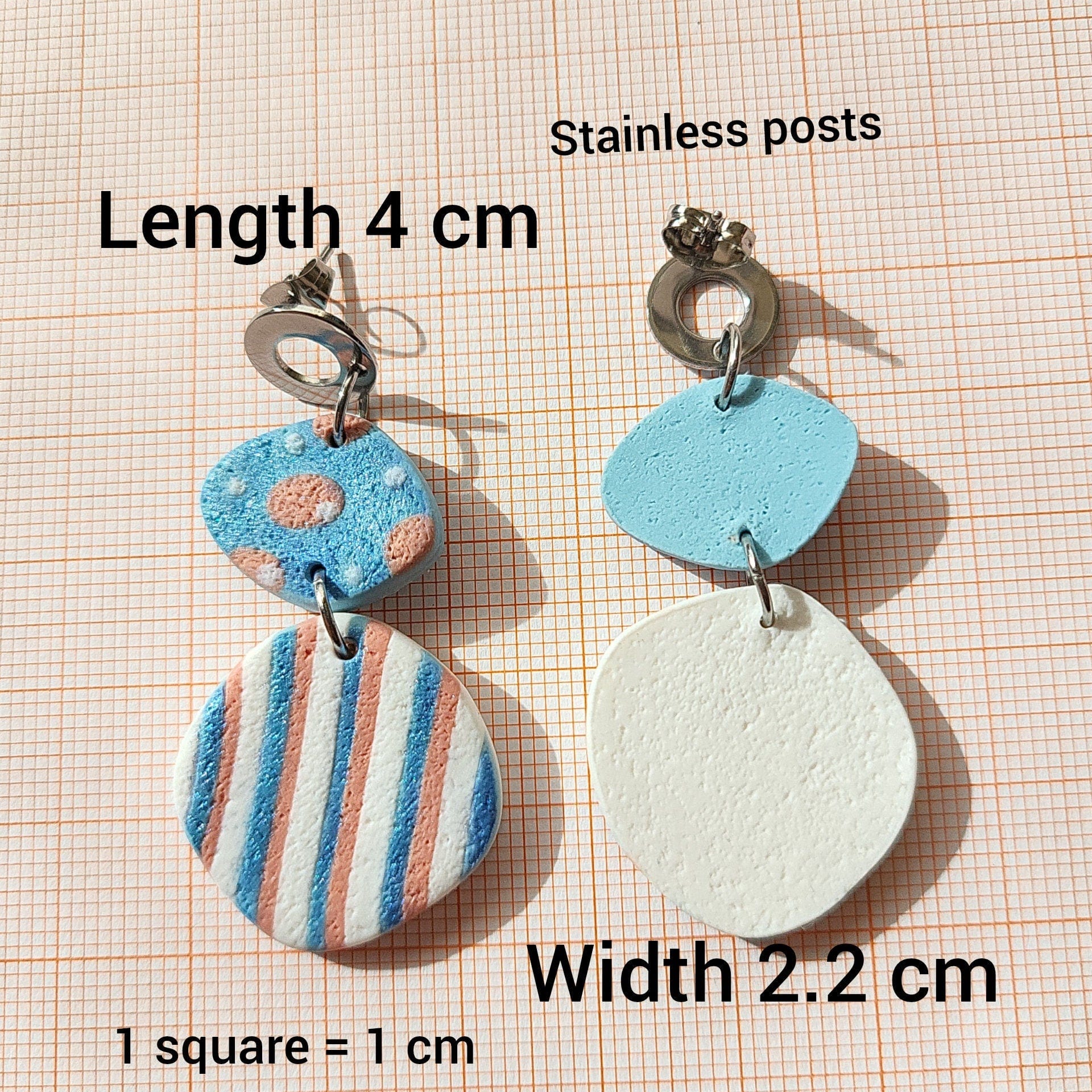 Colorful Striped Polymer Clay Earrings