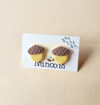 Maple Leaf Stud Earrings - Acorn Earrings - Autumn Jewellery