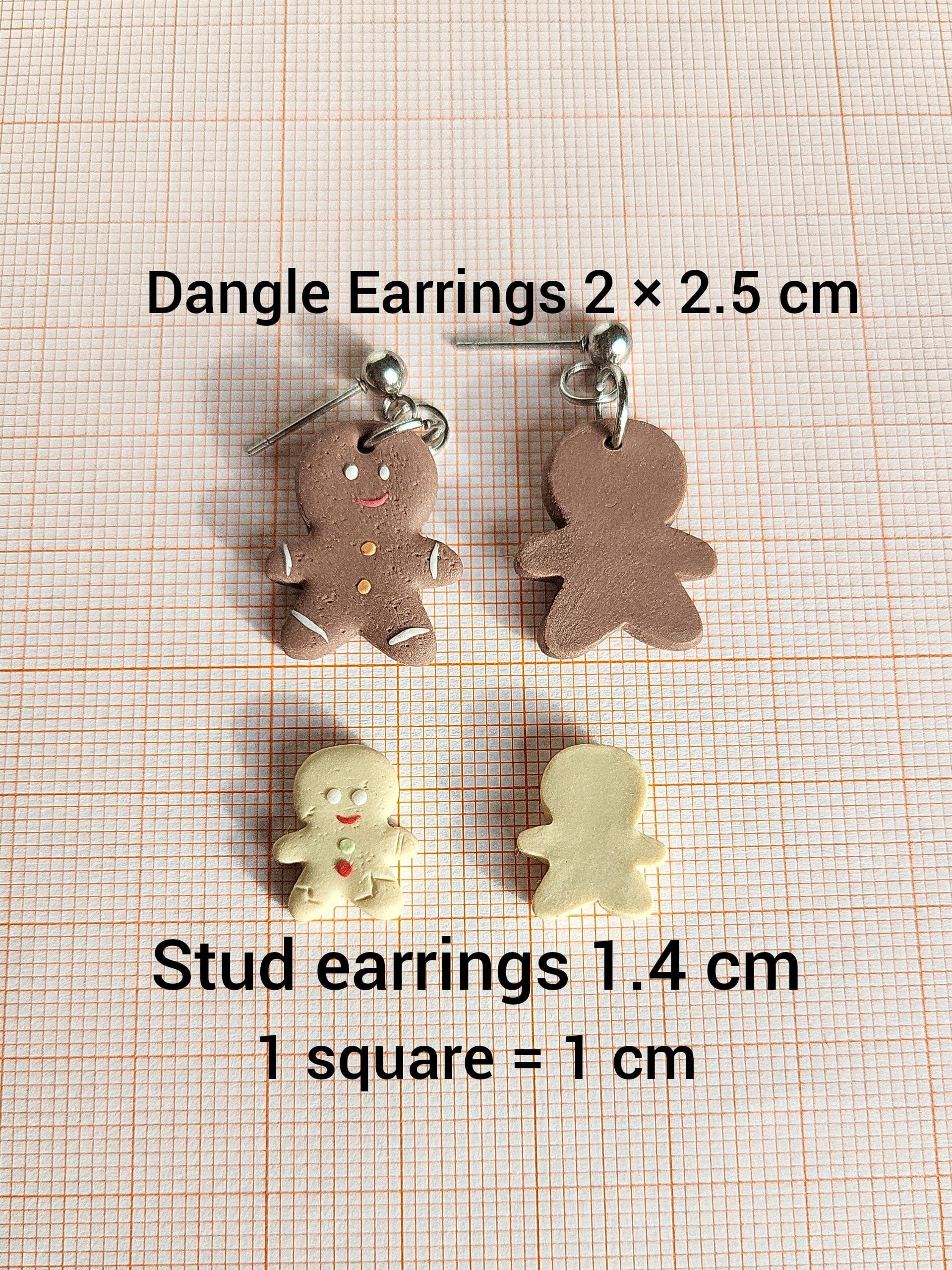 Gingerbread Earrings - Handmade Christmas Jewelry