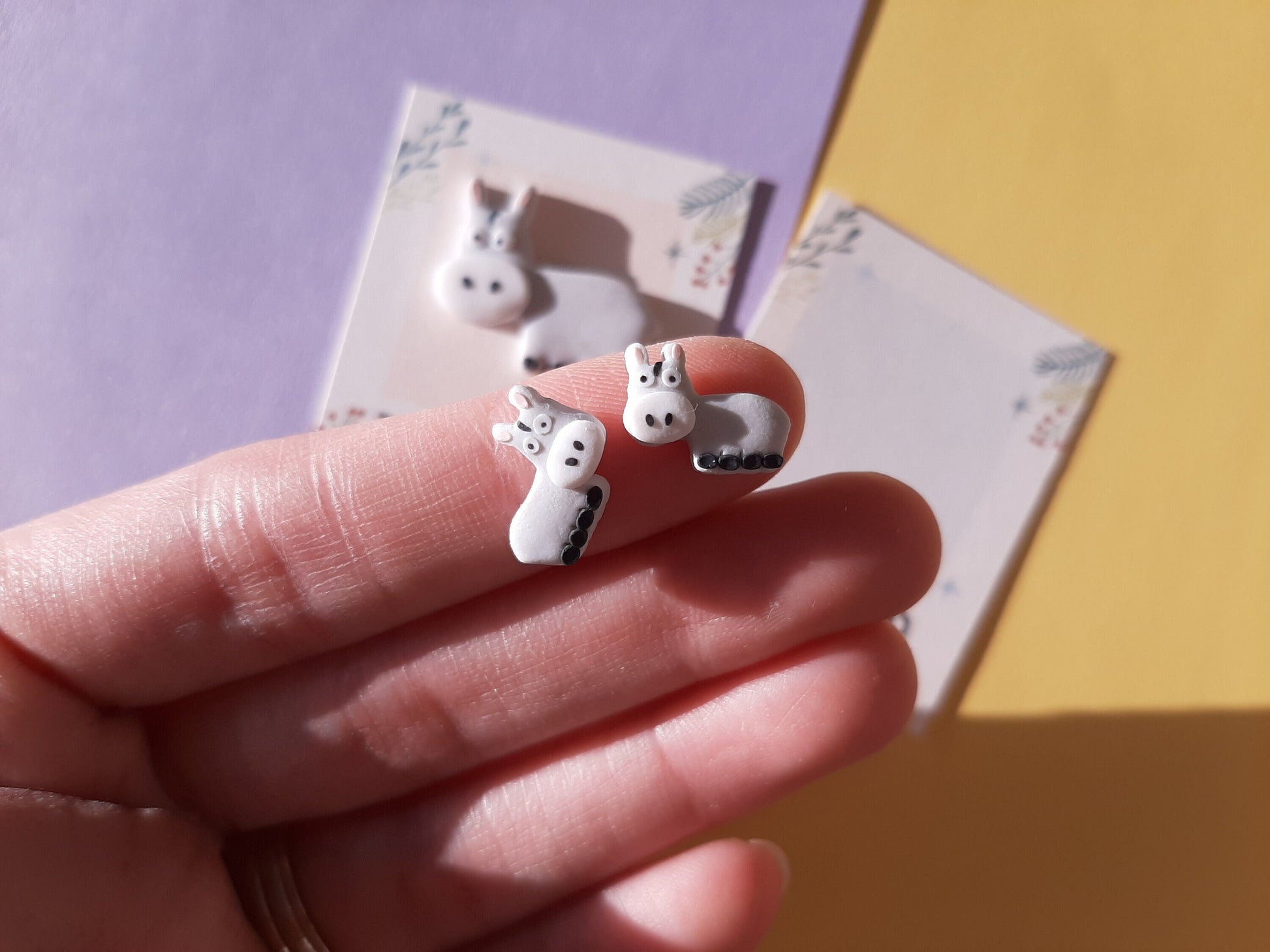 tiny donkey stud earrings