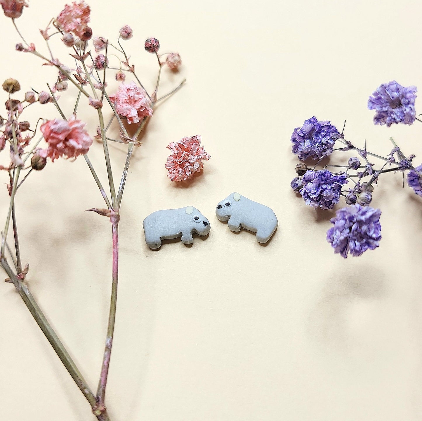 Hippo Stud Earrings | Hippo Lover Gifts