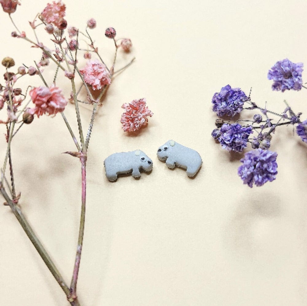 Hippo Stud Earrings - Hippo Lover Gifts