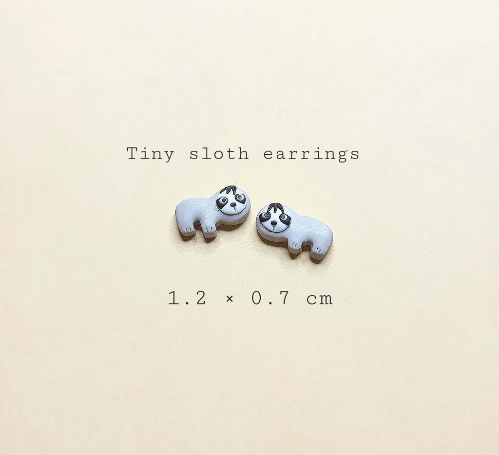 Tiny Sloth Stud Earrings - Sloth Lover Gift - Wildlife Jewelry