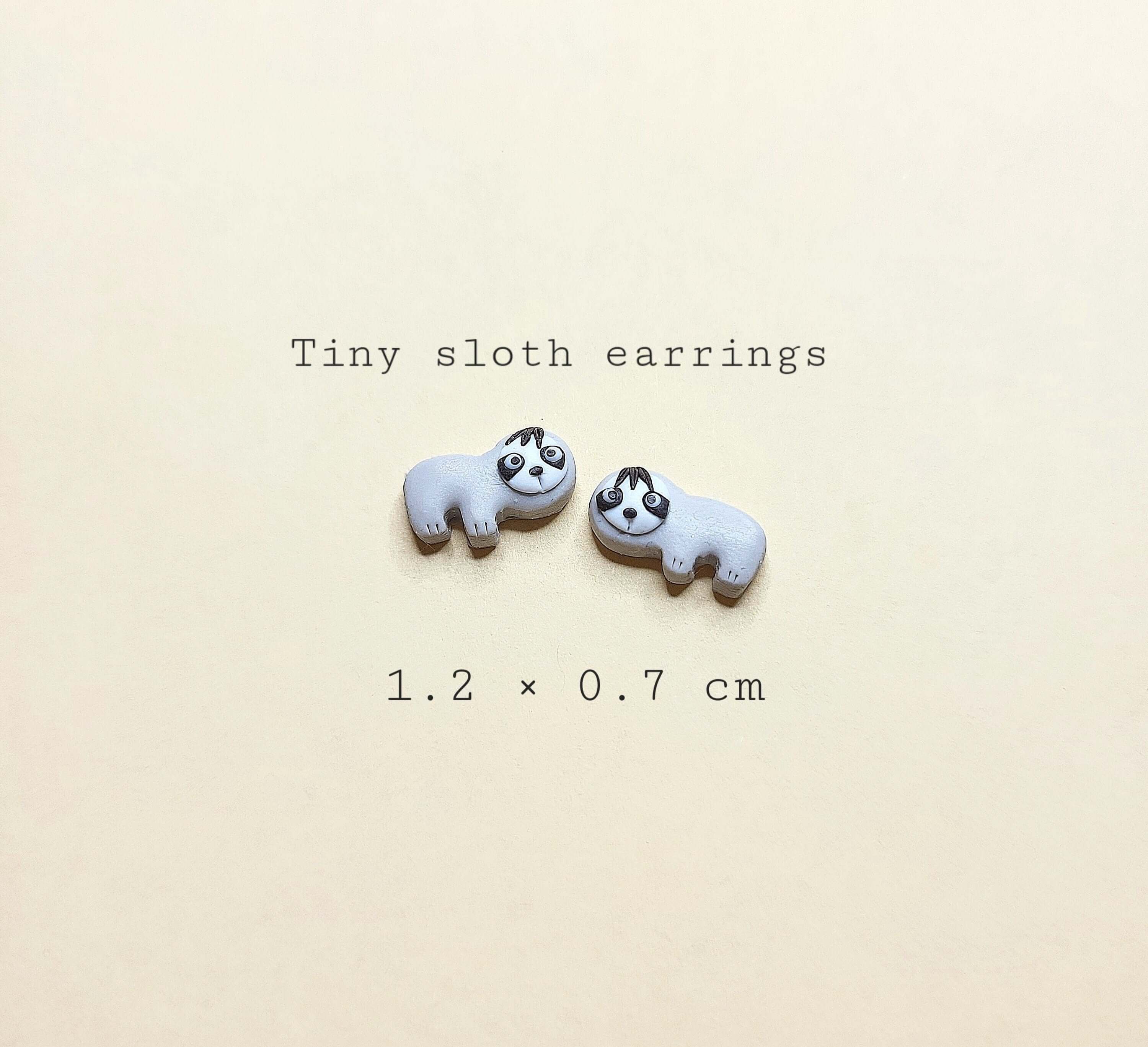 Tiny Sloth Stud Earrings - Sloth Lover Gift - Wildlife Jewelry