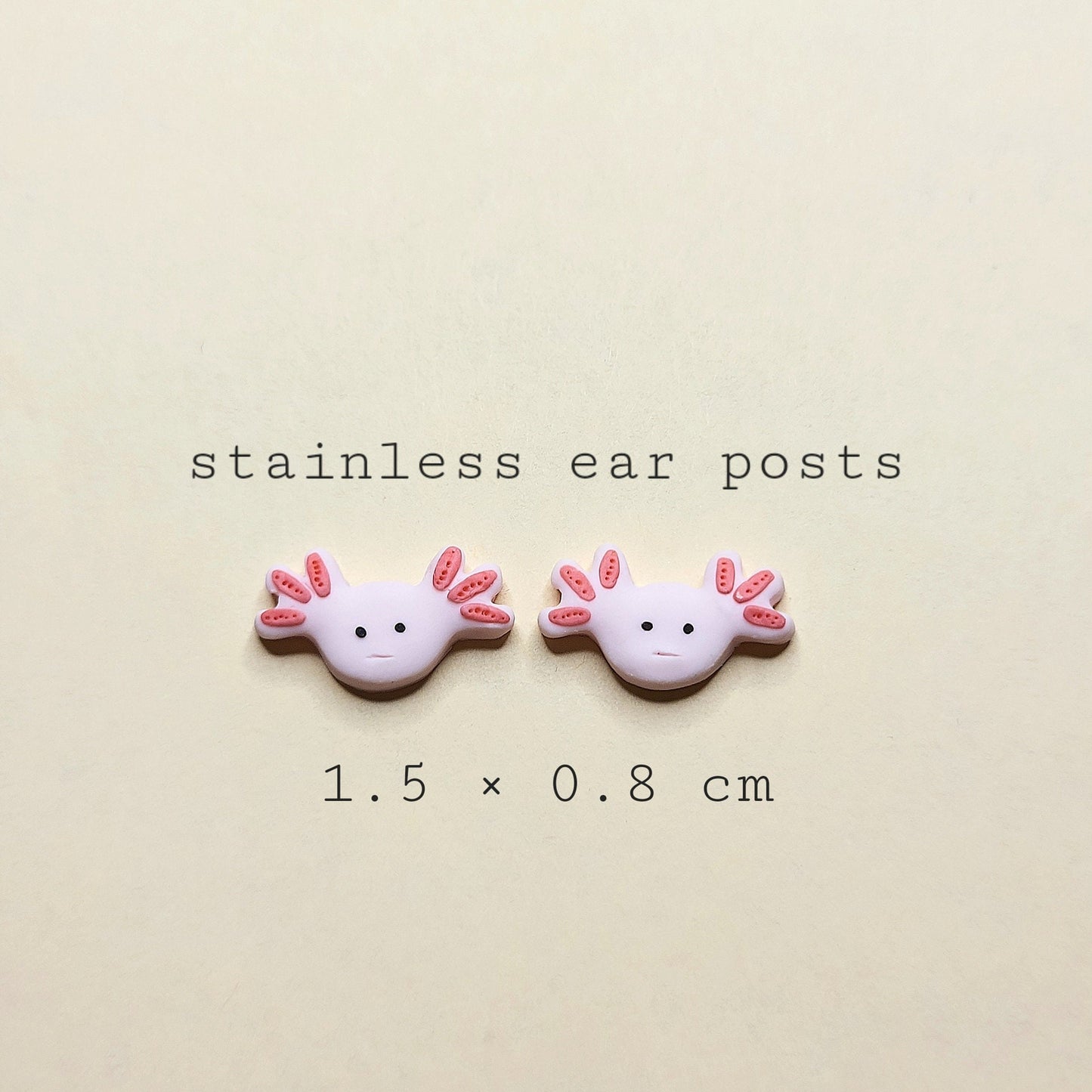 Axolotl Stud Earrings | Ocean Creature Jewelry | Stocking Filler