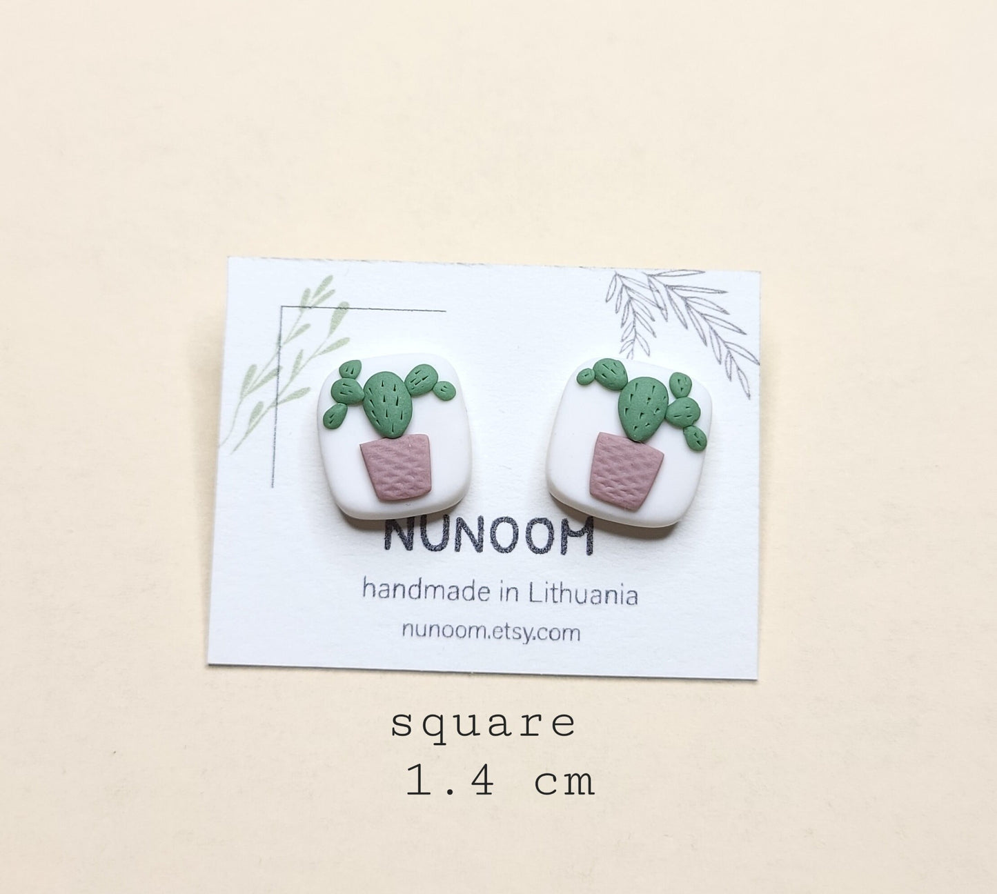 Cactus Stud Earrings • Cute Plant Jewelry • Gift For Women