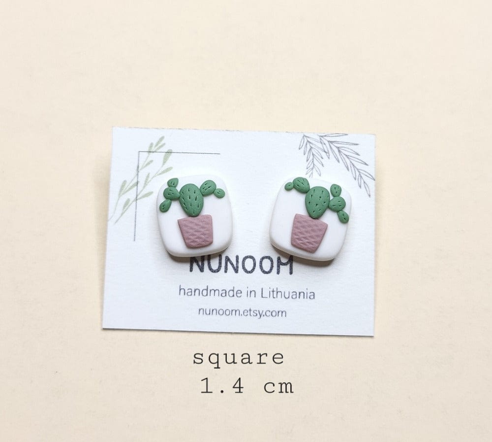 Cactus Stud Earrings - Cute Plant Jewelry Gifts