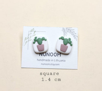 Cactus Stud Earrings - Cute Plant Jewelry Gifts
