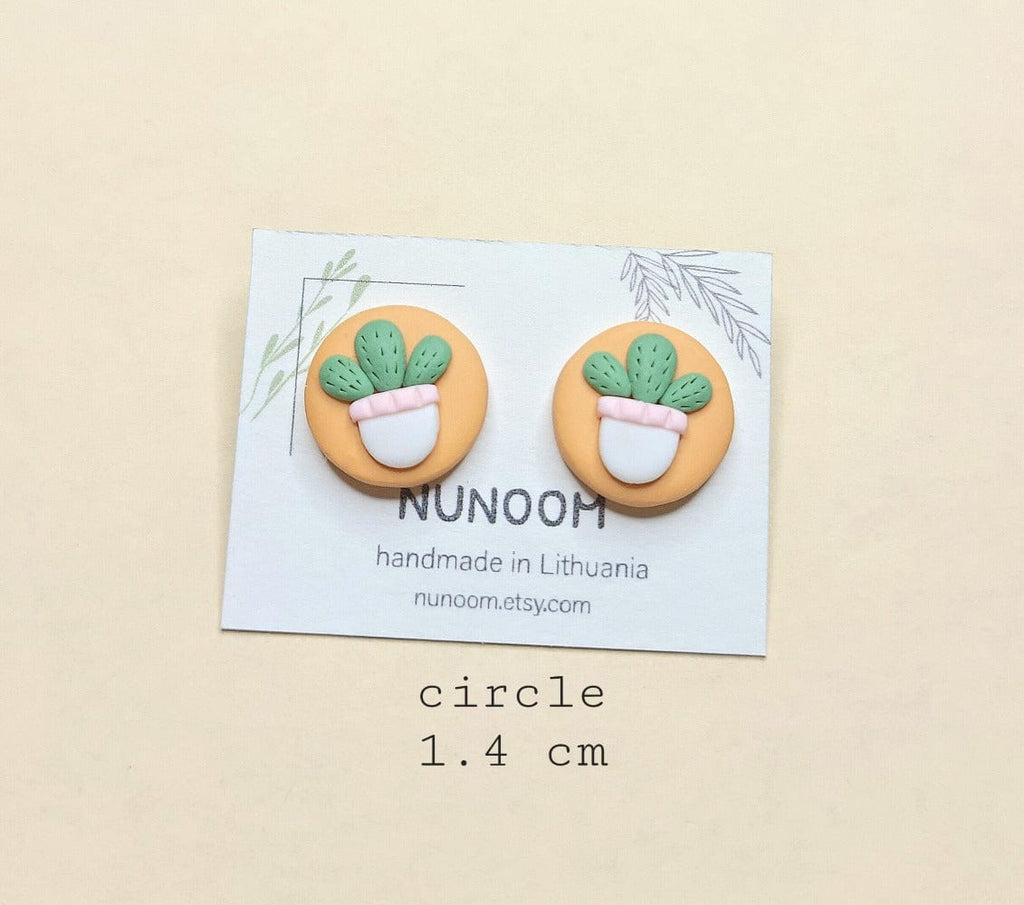 Cactus Stud Earrings - Cute Plant Jewelry Gifts