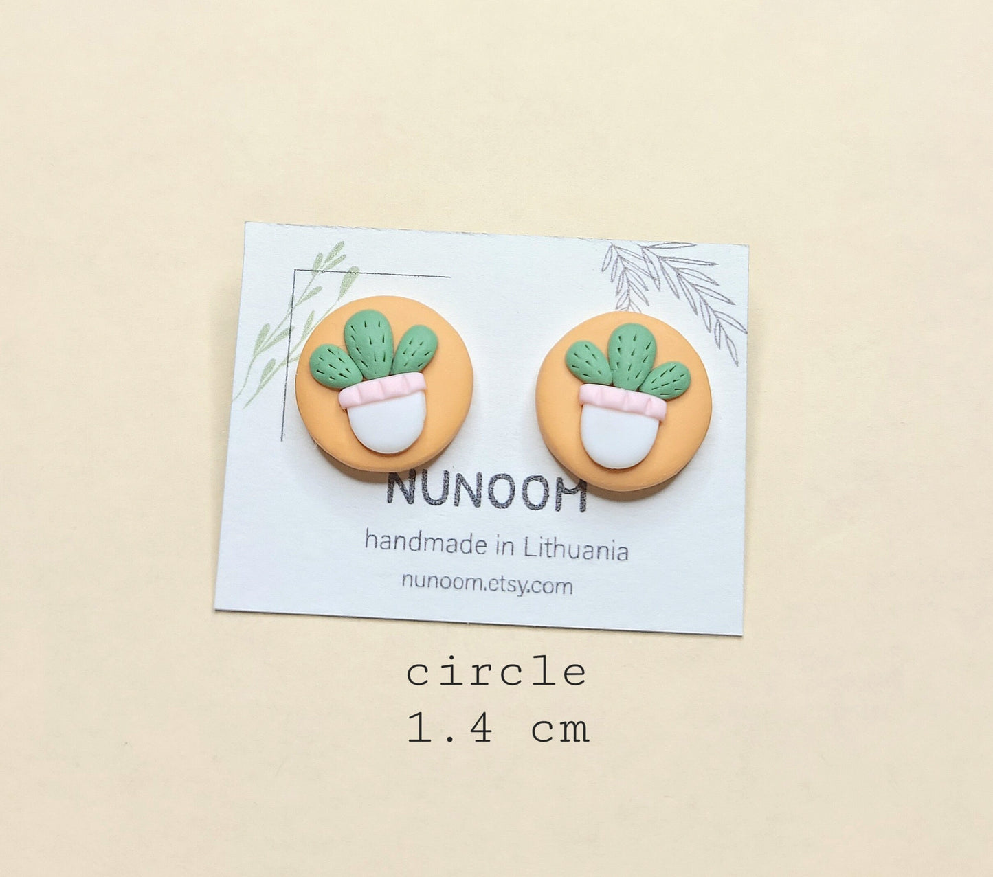 Cactus Stud Earrings • Cute Plant Jewelry • Gift For Women