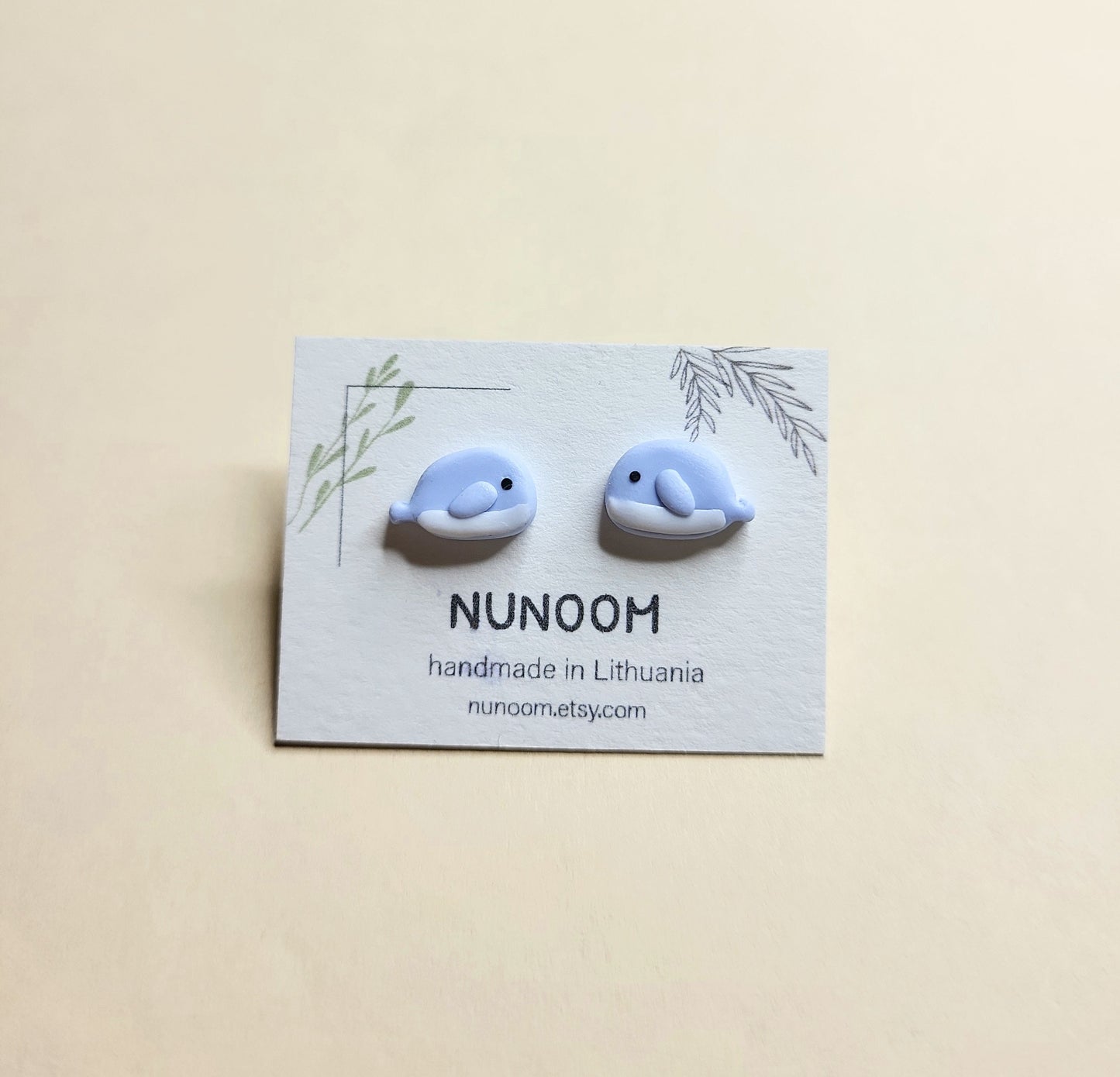 Cute Whale Stud Earrings • Ocean Creature Earrings • Polymer Clay Jewelry • Gift For Girl