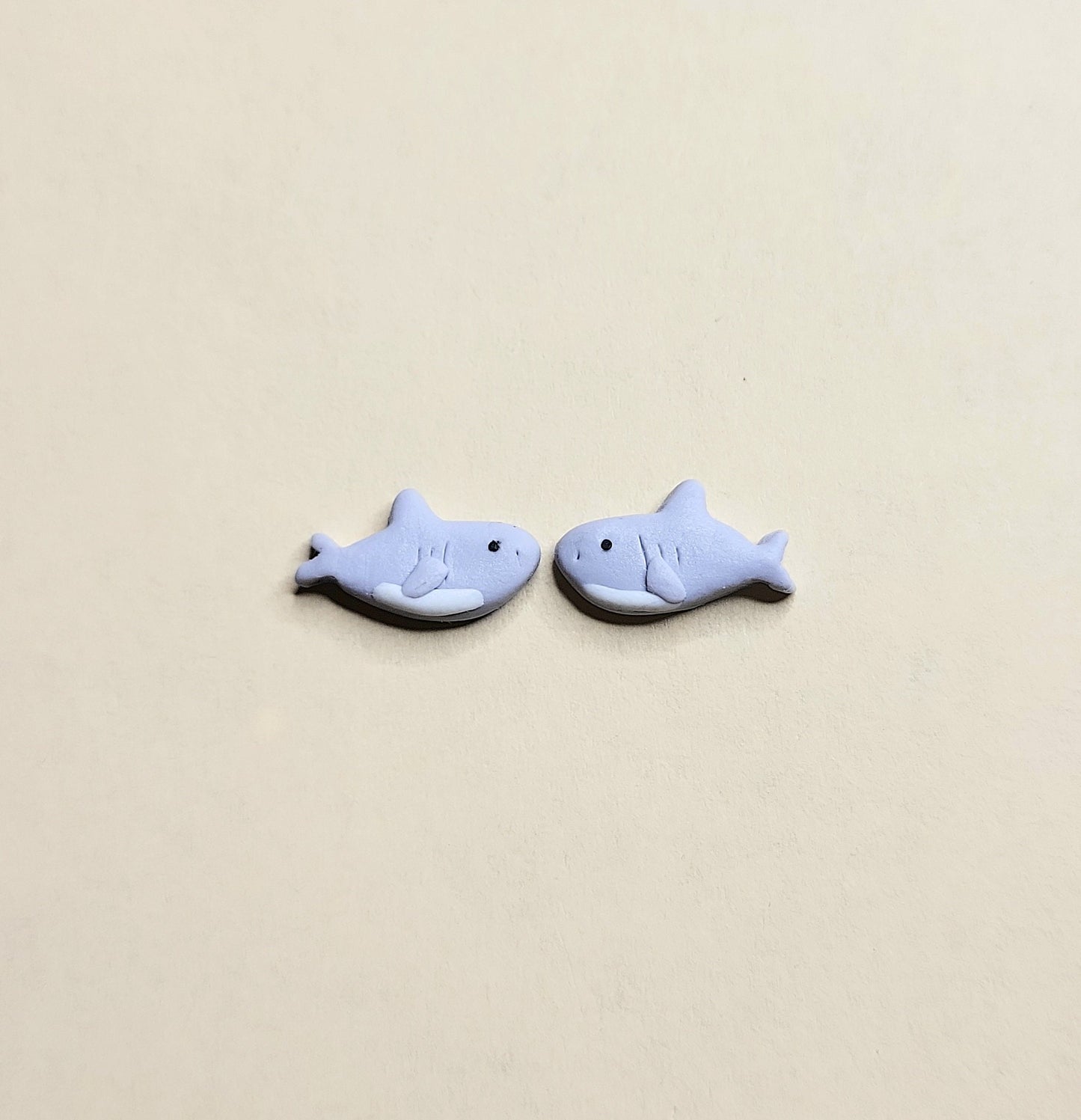 Shark Stud Earrings • Cute Shark Gift • Ocean Creature Earrings • Polymer Clay Jewelry • Gift For  Her