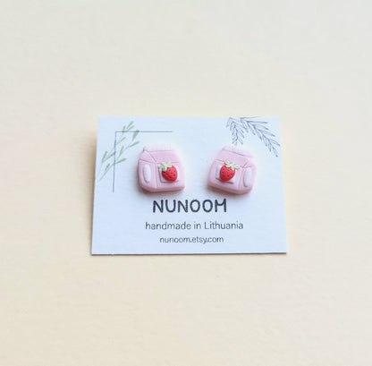 strawberry milk carton earrings