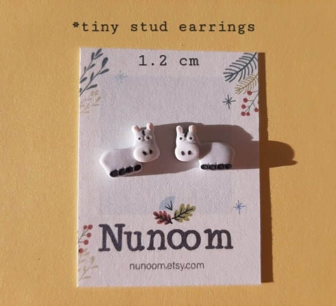 Tiny Donkey Stud Earrings - Donkey Brooch