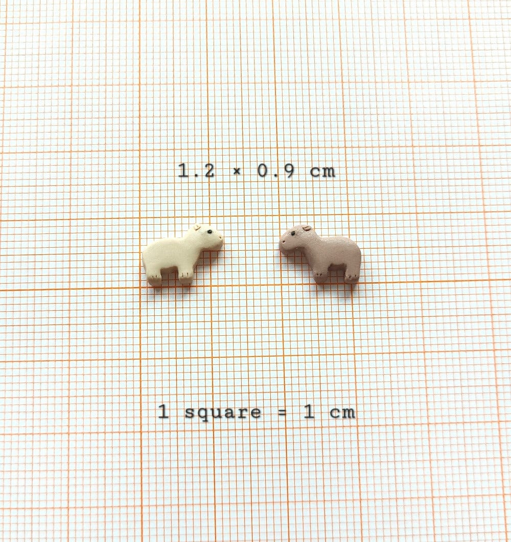 Capybara Stud Earrings - Gift For Her - Rodent Jewelry