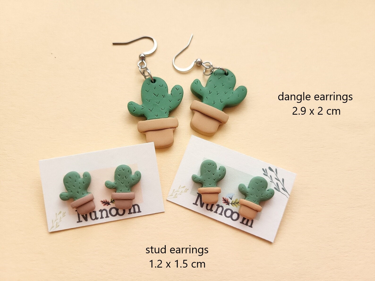 cute succulent earrings