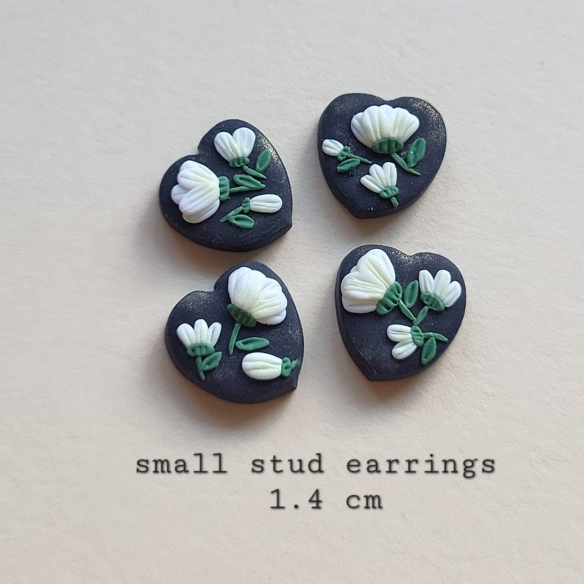 White Flower Earrings - Handmade Polymer Clay Earrings
