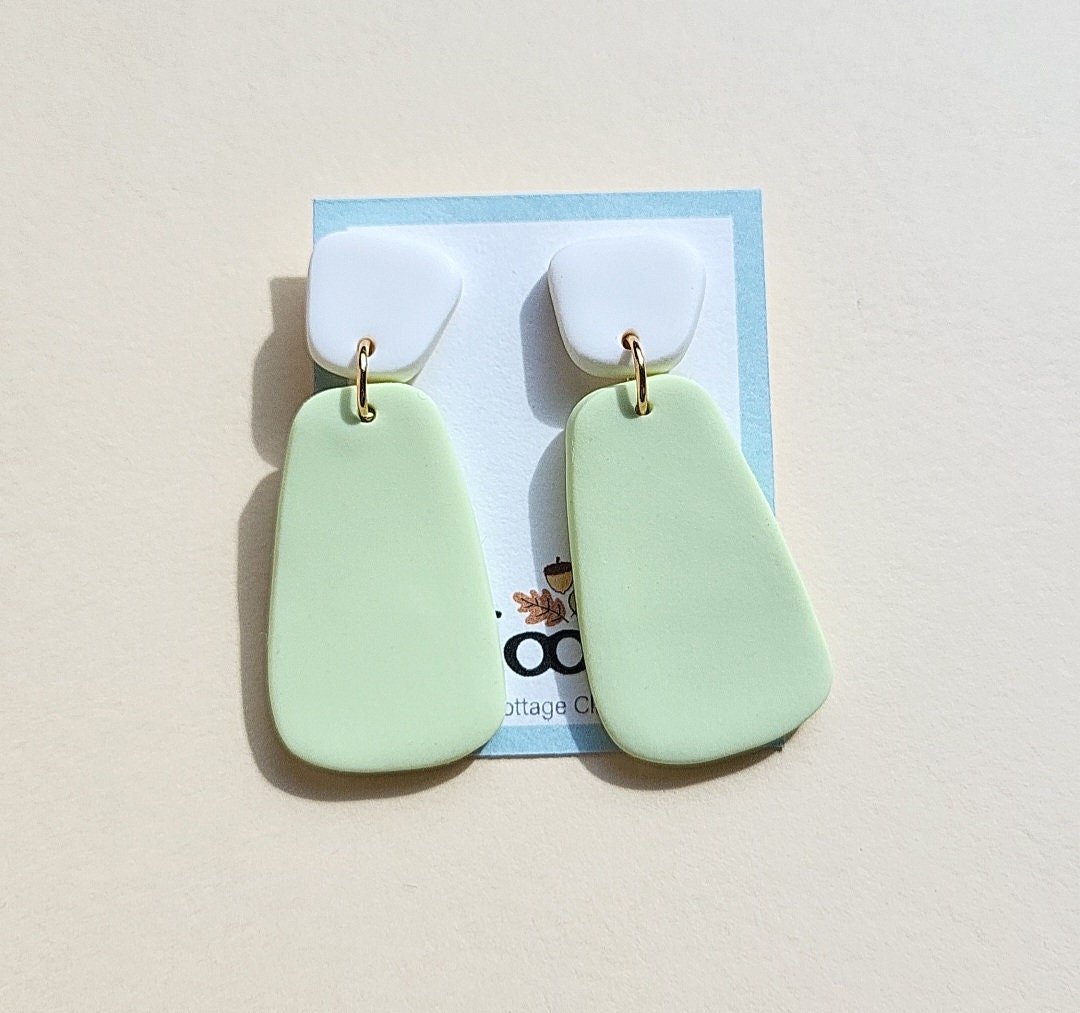 pastel green earrings