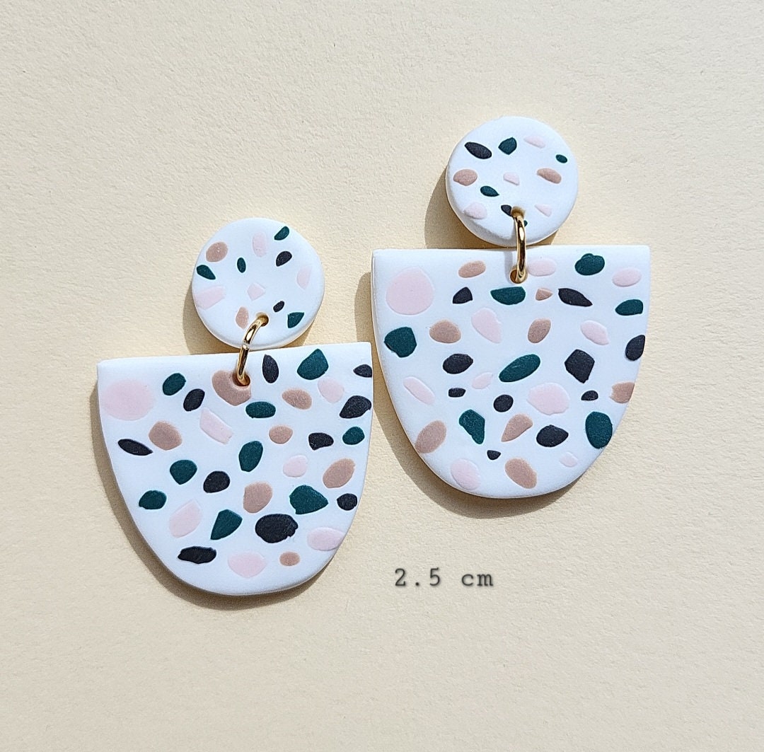 Terrazzo Earrings • Polymer Clay Jewelry • Modern And Trendy