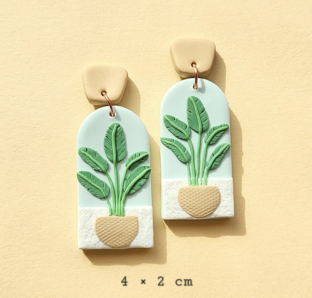 banana tree earrings