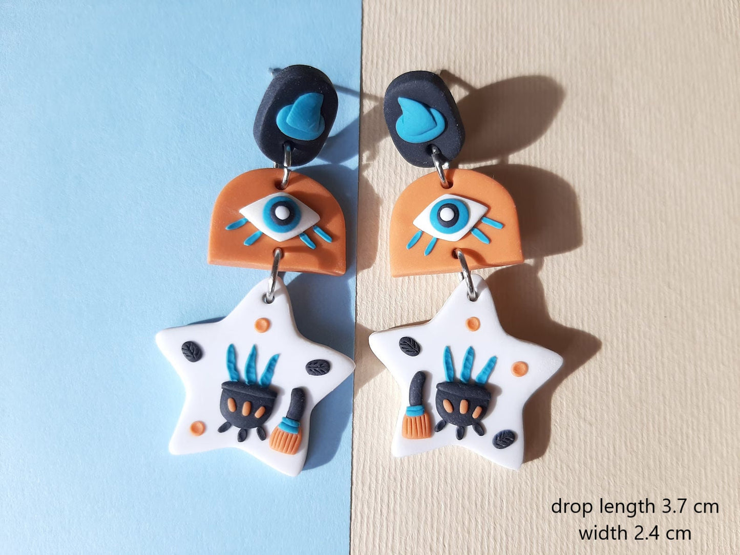 Evil Eyes Earrings • Witch Earrings • Halloween Jewelry • Spooky • Polymer Clay