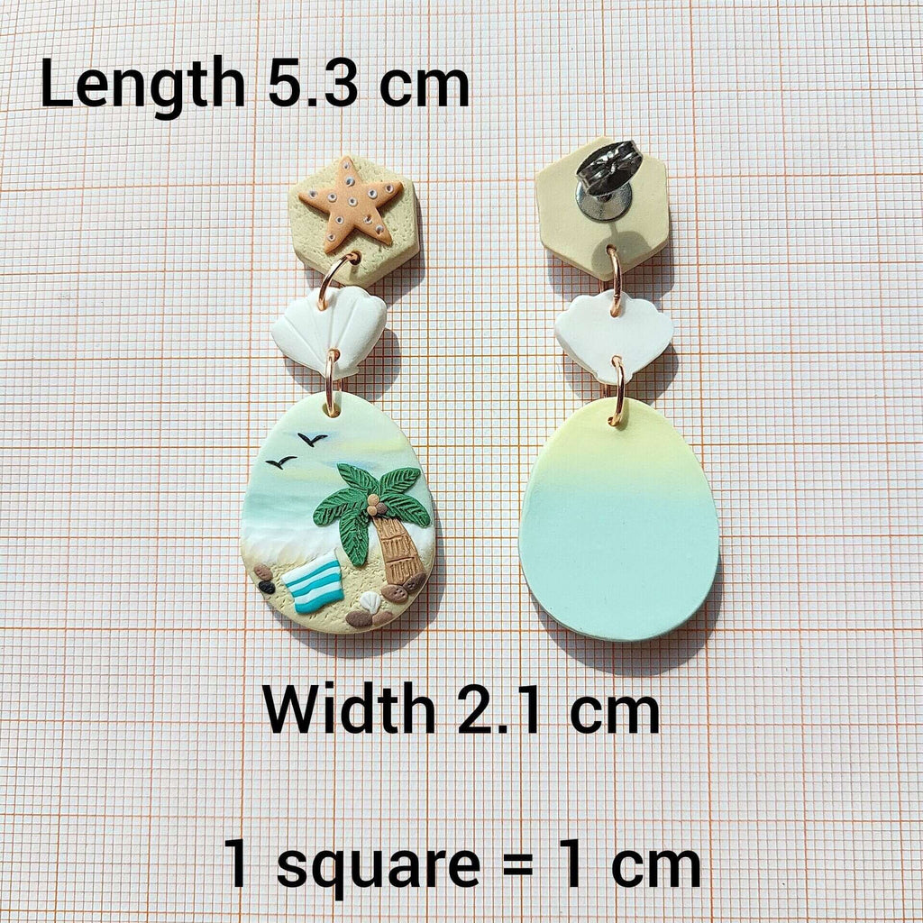 Boucles d'oreilles pendantes plage • Étoile de mer • Bijoux océaniques • Boucles d'oreilles d'été • Cadeau unique pour femmes