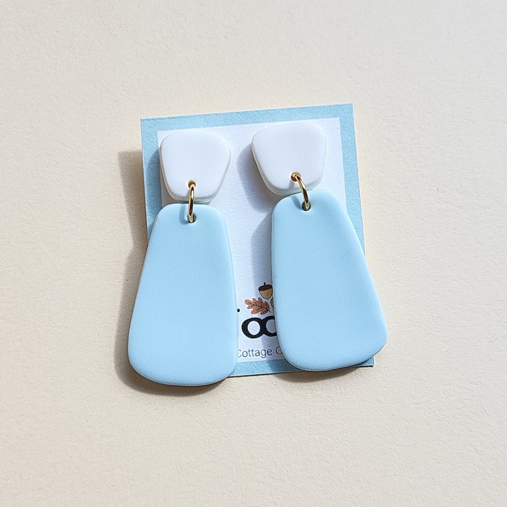 pastel blue clay earrings 