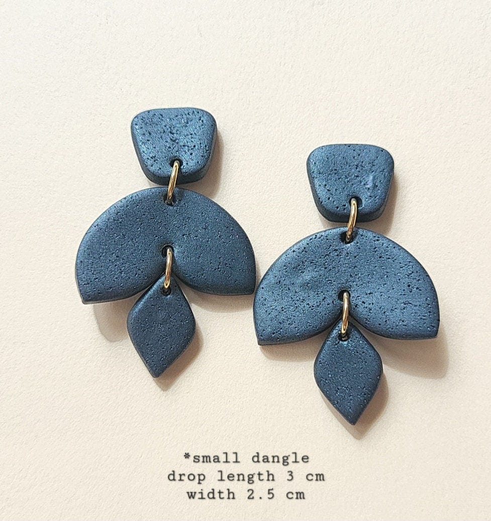 Minimal Black Clay Earrings