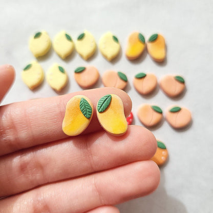 Cute Fruit Stud Earrings - Clay Fruit Stud Pack