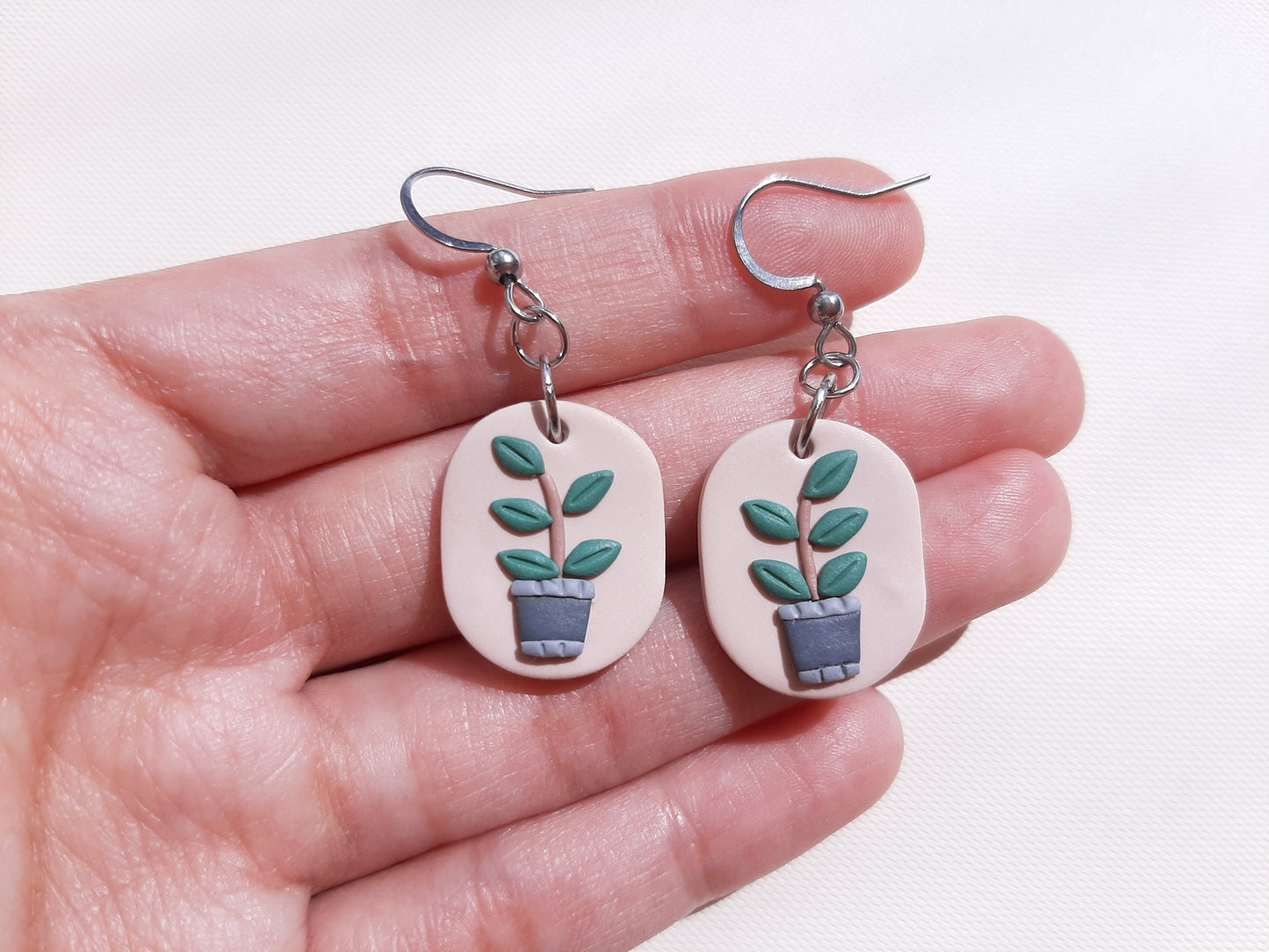 Plant Clay Earrings, Polymer Clay Earrings, Plant Lover Gift