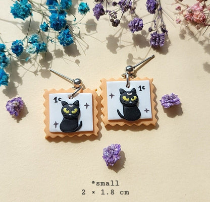 Spooky Black Cat Earrings - Halloween Jewellery