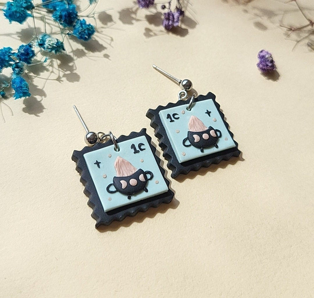 Witch Cauldron Earrings • Halloween Earrings • Polymer Clay Jewelry • Gift For Her