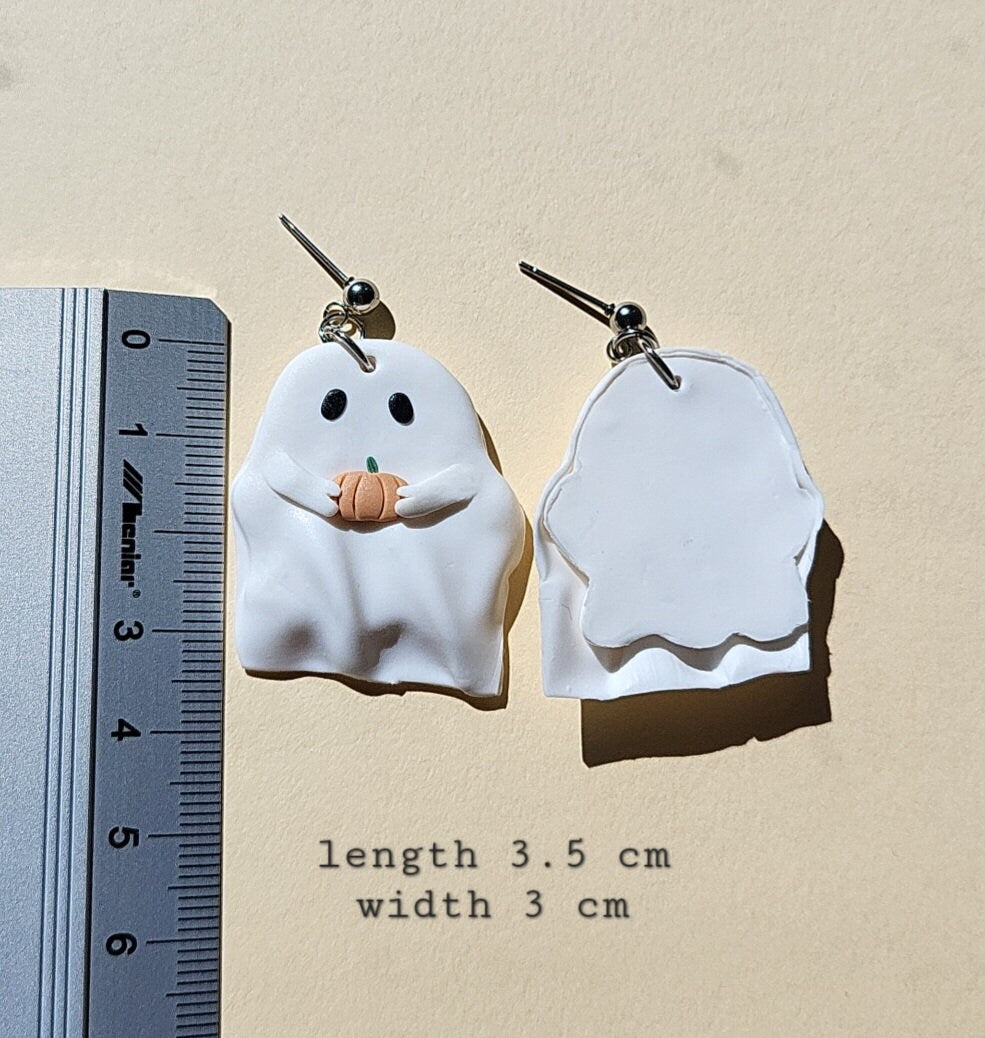 Halloween Ghost Earrings Cute Pumpkin Earrings Spooky Jewelry Fall Autumn Jewellery