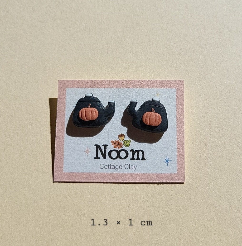 Tea Pot Stud Earrings - Mushroom Earrings