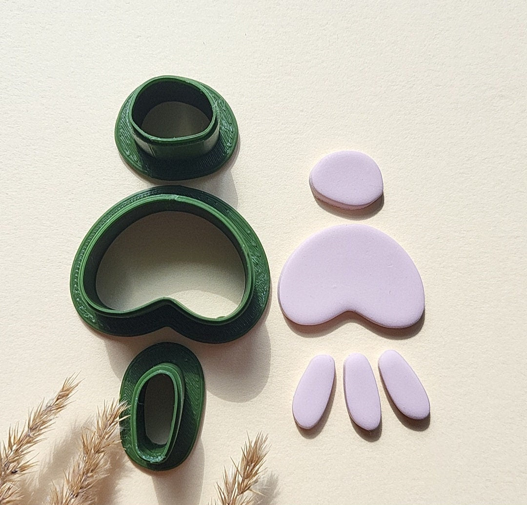 Dangle Pebble Polymer Clay Cutter Set Of 3, 3D Printed, Multiple Sizes, Polymer Clay Tools