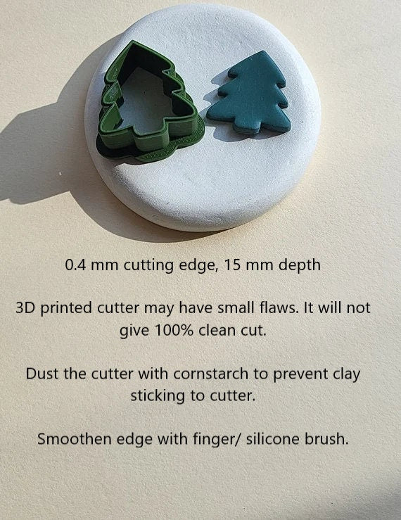 Christmas Tree Cookie Cutter, Polymer Clay Cutter, Multiple Sizes