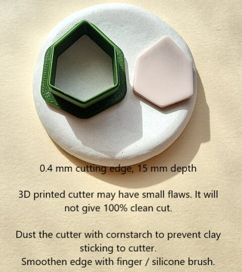 Diamond Polymer Clay Cutter, Hexagon Geometric Clay Cutter, Multiple Sizes, 3D Printed Cookie Cutters