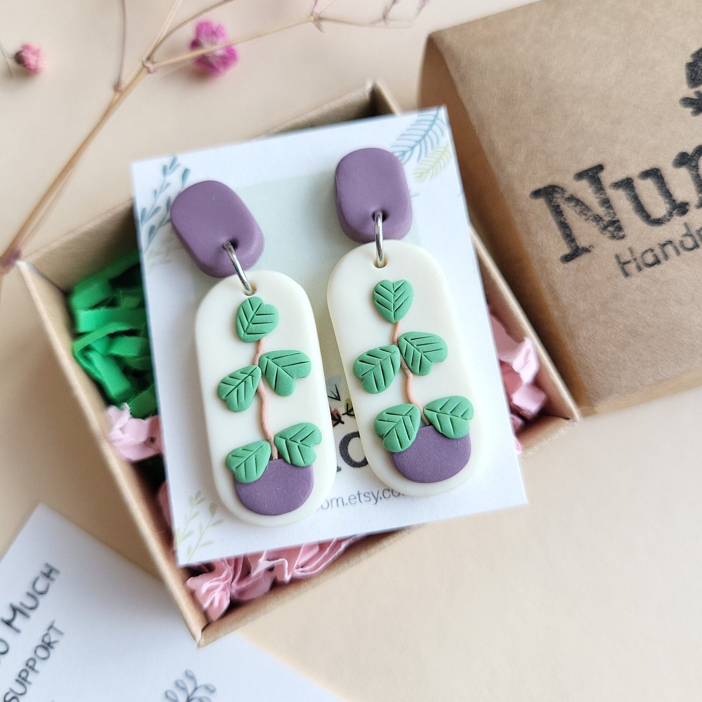 Hoya Plant Earrings, Polymer Clay Earrings, Botanical Earrings, Plant Lover Gift