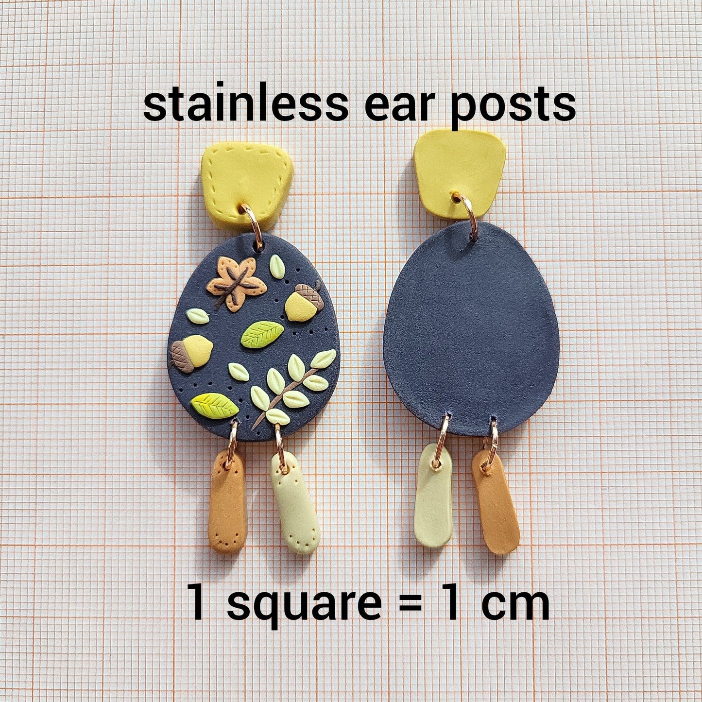 Fall Clay Earrings Acorn Earrings Autumn Polymer Clay Jewelry Gift For Her