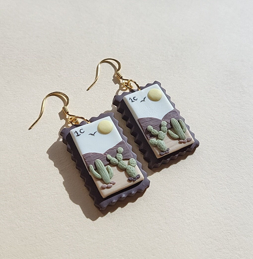 Cactus Desert Mountain Earrings | Nature Inspired Jewelry