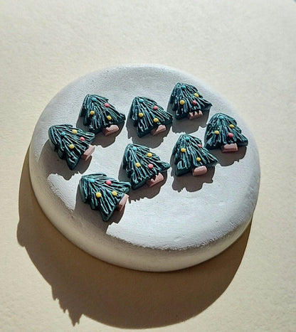 Weihnachtsbaum Ohrstecker | Niedlicher Weihnachtsschmuck | Handgefertigter Schmuck
