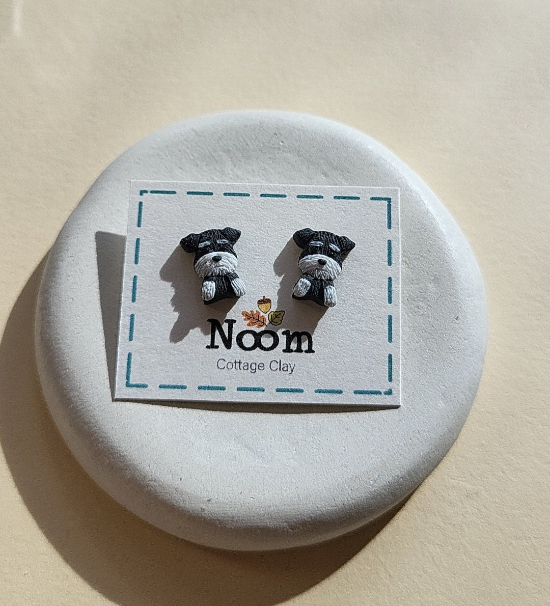 black and silver Schnauzer earrings