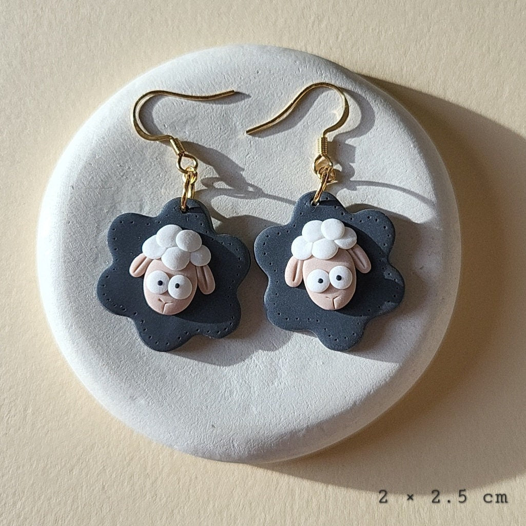 funny sheep earrings