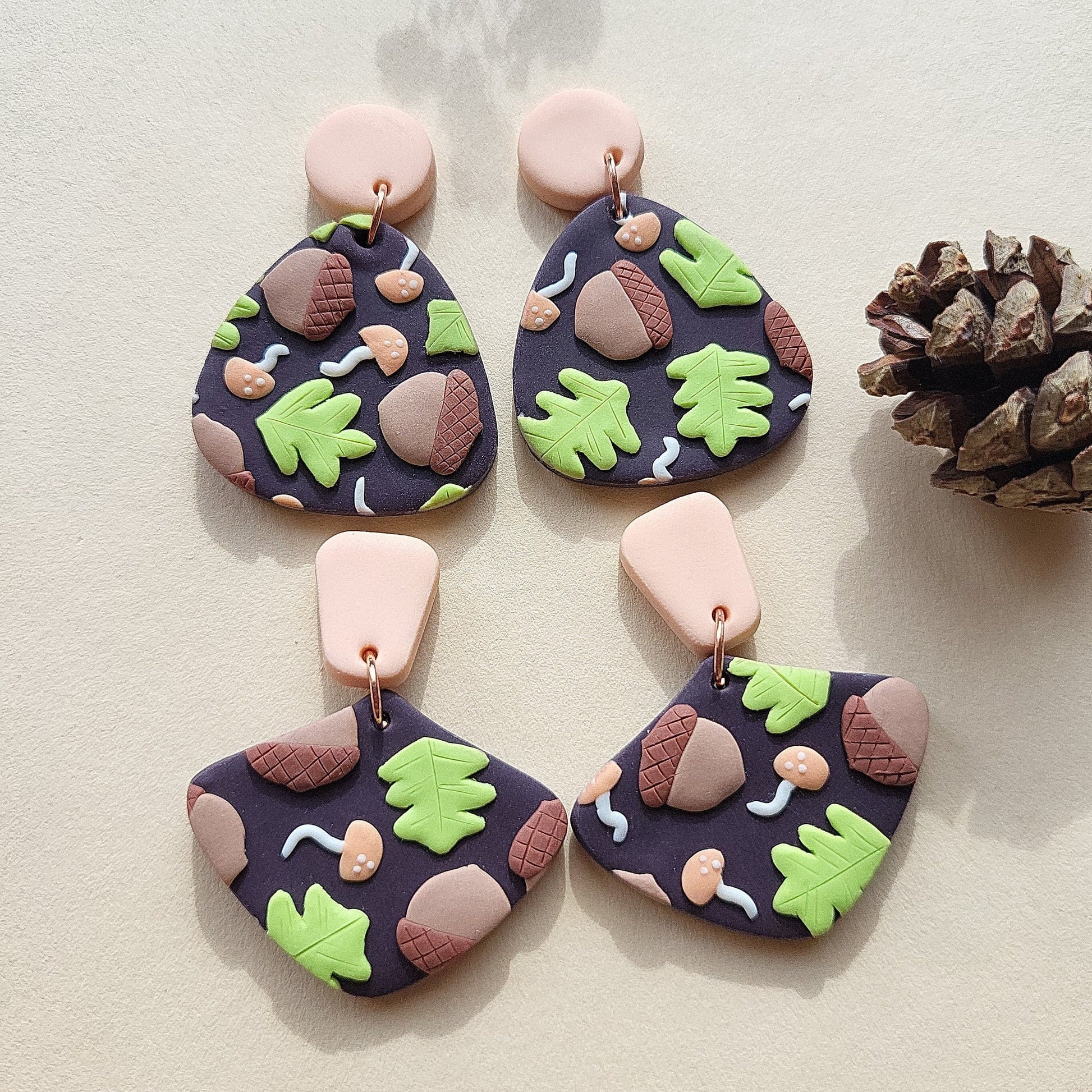 acorn and oak leaf earrings