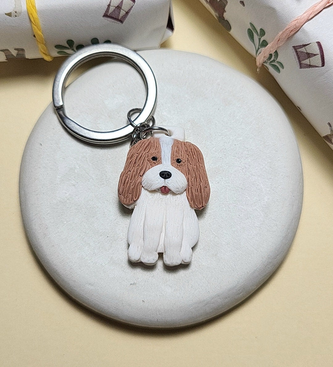 Cavalier King Charles Spaniel Keychain | Cute Custom Cavalier Dog Gifts